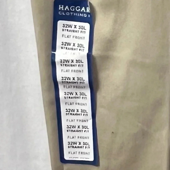 Men’s Haggar premium no iron khakis in Tan 32x30 cotton / polyester flat front - Picture 4 of 12